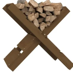 vidaXL Vedställ Honungsbrunt 47x39,5x48 cm massiv furu