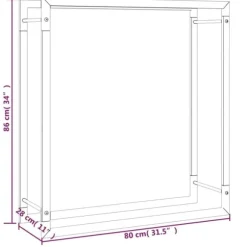 vidaXL Vedställ matt svart 80x28x86 cm stål - Vedställ & vedkorgar