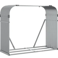 vidaXL Vedställ, Vedförvaringsstativ med Förvaring, Utevedhylla, Ljusgrå 364553