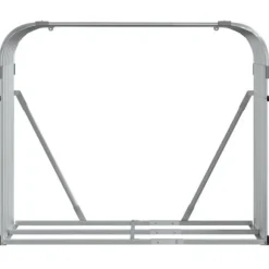 vidaXL Vedställ, Vedförvaringsstativ med Förvaring, Utevedhylla, Ljusgrå 364553