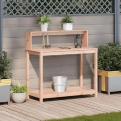 vidaXL Växtbord med hyllor 108x50x109,5 cm massivt douglasträ - Växtställ