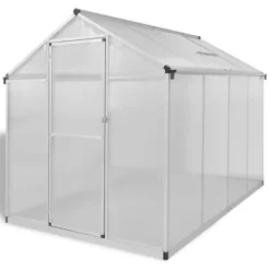 vidaXL Växthus i förstärkt aluminium med basram 4,6 m² - Växthus