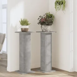 vidaXL Växtställ 2 st betonggrå 30x30x80 cm konstruerat trä