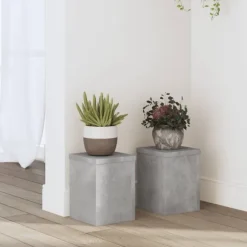 vidaXL Växtställ 2 st betonggrå 15x15x20 cm konstruerat trä