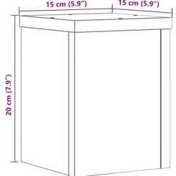 vidaXL Växtställ 2 st betonggrå 15x15x20 cm konstruerat trä