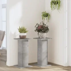vidaXL Växtställ 2 st betonggrå 30x30x60 cm konstruerat trä