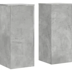 vidaXL Växtställ 2 st betonggrå 30x30x70 cm konstruerat trä