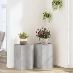 vidaXL Växtställ 2 st betonggrå 30x30x50 cm konstruerat trä