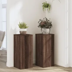 vidaXL Växtställ 2 st brun ek 30x30x70 cm konstruerat trä