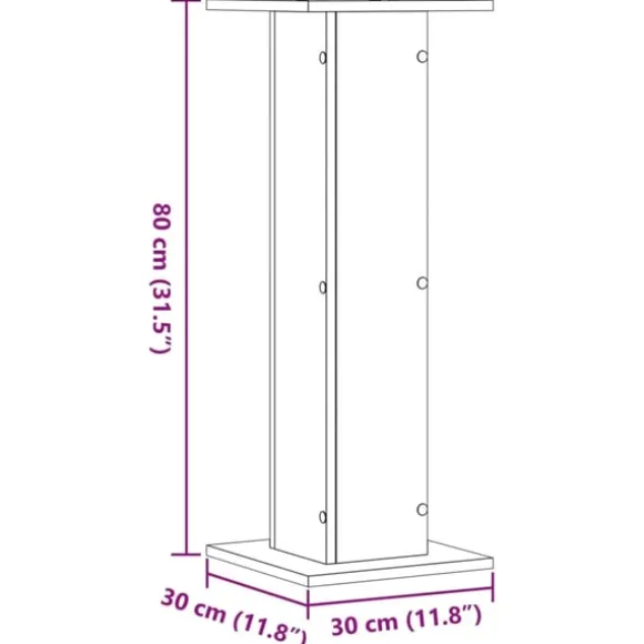 vidaXL Växtställ 2 st ek 30x30x80 cm konstruerat trä