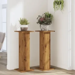 vidaXL Växtställ 2 st ek 30x30x80 cm konstruerat trä