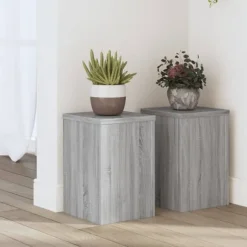 vidaXL Växtställ 2 st grå sonoma 20x20x30 cm konstruerat trä