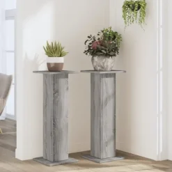 vidaXL Växtställ 2 st grå sonoma 30x30x80 cm konstruerat trä