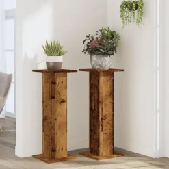 vidaXL Växtställ 2 st åldrat trä 30x30x80 cm konstruerat trä