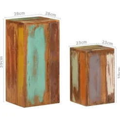 vidaXL Växtställ 2 st massivt återvunnet trä - Växtställ