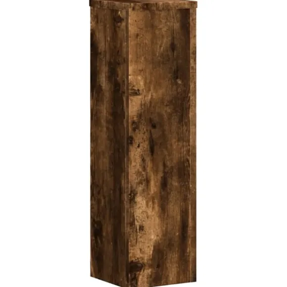 vidaXL Växtställ 2 st rökfärgad ek 17x17x60 cm konstruerat trä