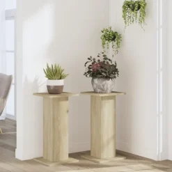 vidaXL Växtställ 2 st sonoma-ek 30x30x60 cm konstruerat trä