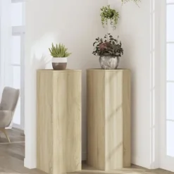 vidaXL Växtställ 2 st sonoma-ek 33x33x100 cm konstruerat trä