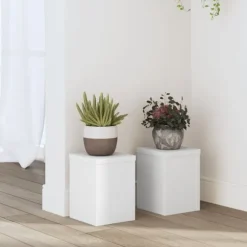 vidaXL Växtställ 2 st vit 15x15x20 cm konstruerat trä