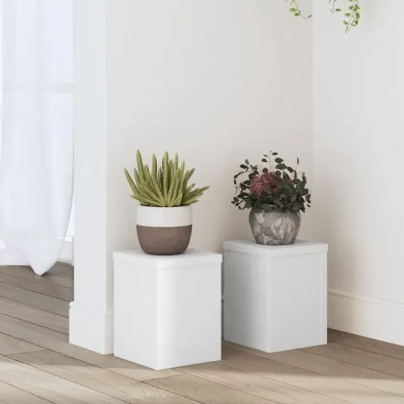 vidaXL Växtställ 2 st vit 15x15x20 cm konstruerat trä