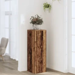 vidaXL Växtställ åldrat trä 33x33x100 cm konstruerat trä