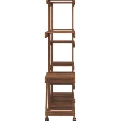 vidaXL Växtställ med hjul 110x25x115 cm massiv furu - Växtställ