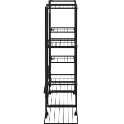 vidaXL Växtställ på hjul 94,5x24,5x91,5 cm svart järn - Växtställ