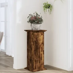 vidaXL Växtställ rökfärgad ek 33x33x80 cm konstruerat trä