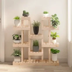 vidaXL Växtställ 104,5x25x109,5 cm massiv furu - Växtställ