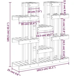 vidaXL Växtställ 104,5x25x109,5 cm massiv furu - Växtställ