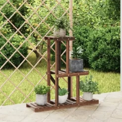 vidaXL Växtställ 81x25x75,5 cm massivt granträ - Växtställ