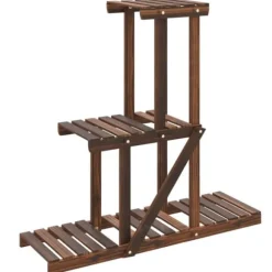 vidaXL Växtställ 81x25x75,5 cm massivt granträ - Växtställ