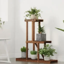 vidaXL Växtställ 81x25x75,5 cm massivt granträ - Växtställ