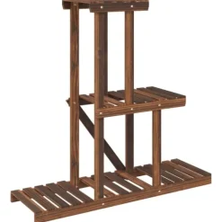 vidaXL Växtställ 81x25x75,5 cm massivt granträ - Växtställ