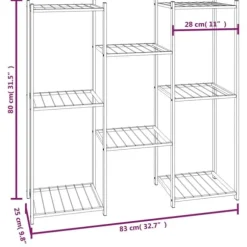 vidaXL Växtställ 83x25x80 cm svart järn - Växtställ