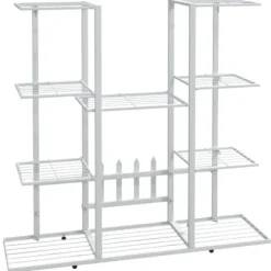 vidaXL Växtställ 94,5x25x89 cm vit järn - Växtställ