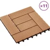 vidaXL 11x Terrassplatta WPC 30x30 cm 1 m² Färg Teak Platta för Gång 45027