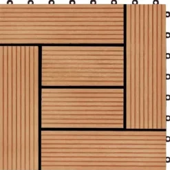 vidaXL 11x Terrassplatta WPC 30x30 cm 1 m² Färg Teak Platta för Gång 45027