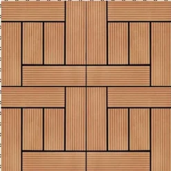 vidaXL 11x Terrassplatta WPC 30x30 cm 1 m² Färg Teak Platta för Gång 45027