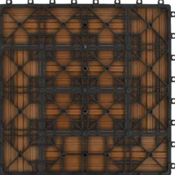 vidaXL 11x Terrassplatta WPC 30x30 cm 1 m² Färg Teak Platta för Gång 45027