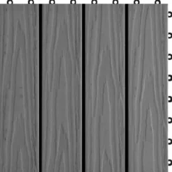 vidaXL 11x Terrassplattor Relief WPC 30x30 cm 1 m² Grå Trädgårdsplatta 45035