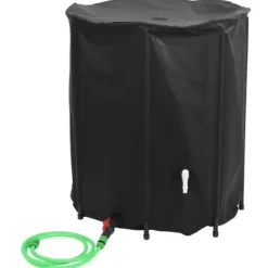 Vikbar vattentank med kran 1250 L - PVC | Färg: Grön | Storlek: 1250 L