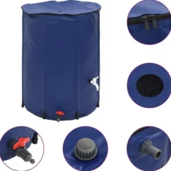 Vikbar vattentank med kran 750 L PVC - Slitstark och lättanvänd | Färg: Grön | Storlek: 750 L