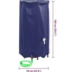 Vikbar vattentank med kran 380 L - Slitstark PVC | Färg: Grön | Storlek: 380 L