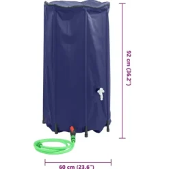 Vikbar vattentank med kran 250 L - PVC vattensamlar | Färg: Grön | Storlek: 250 L