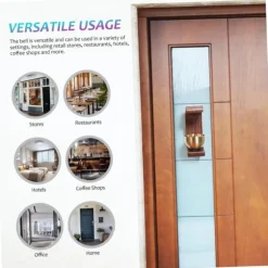 Vindklocka i massiv mässing med träring | Dörrklocka för utomhus-/inomhusbruk för hem, butik och företag - Heminredning