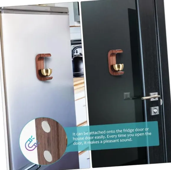 Vindklocka i massiv mässing med träring | Dörrklocka för utomhus-/inomhusbruk för hem, butik och företag - Heminredning