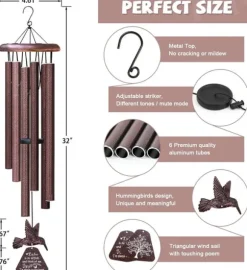 Vindklocka med kolibri för minne - En omtänksam gåva för kondoleanser