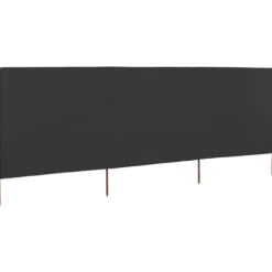 Vindskydd 3 paneler tyg 400x160 cm antracit
