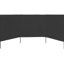 Vindskydd 3 paneler tyg 400x120 cm antracit